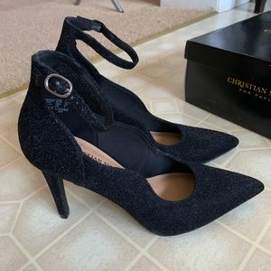 Christian Siriano Ankle Strap Black Heels Size 7